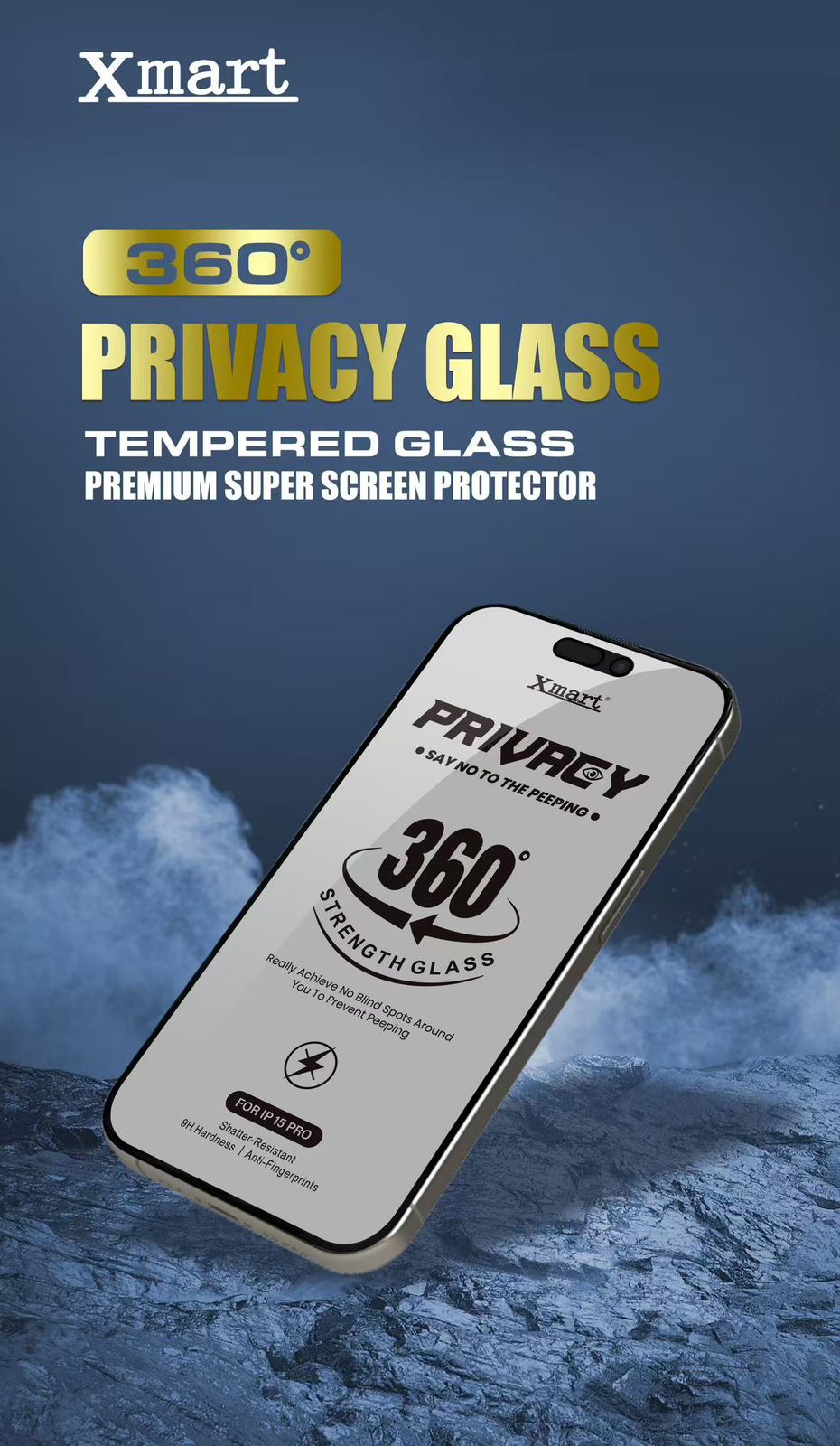 Xmart 360° Privacy Glass for iPhone Series | All-Round Anti-Spy Screen Protector